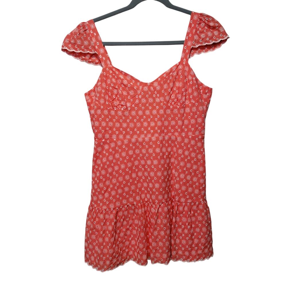 NWT Betsey Johnson Womens Sz XXL Two Tone Ditsy Cotton Eyelet Bustier MIni Dress